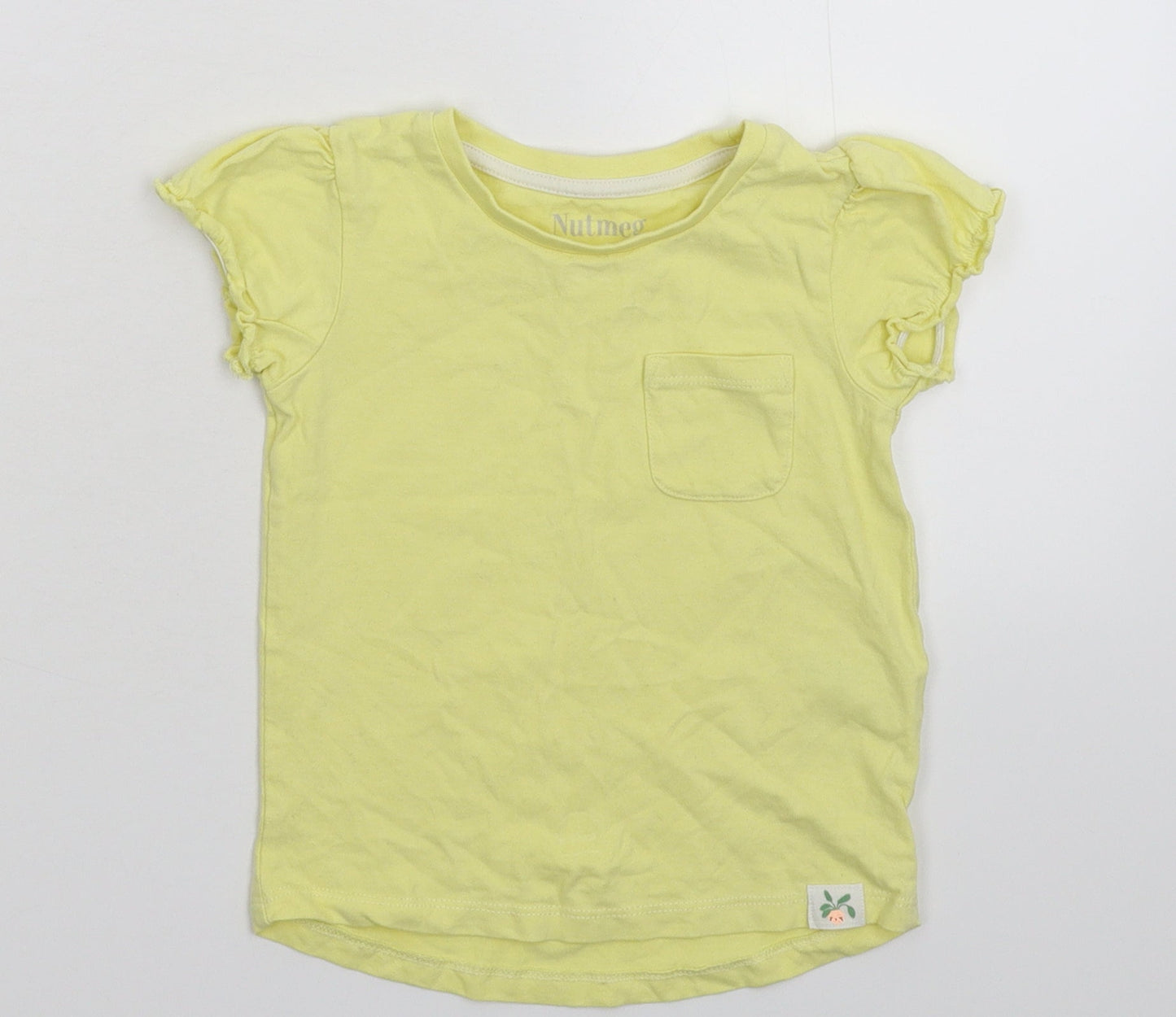 Nutmeg Girls Yellow   Basic T-Shirt Size 3-4 Years