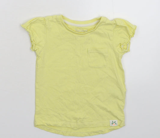 Nutmeg Girls Yellow   Basic T-Shirt Size 3-4 Years