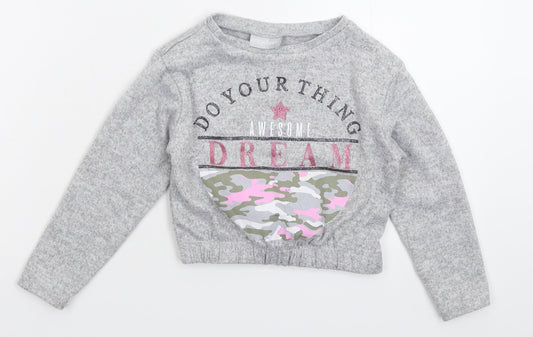 Matalan Girls Grey   Pullover Jumper Size 4 Years