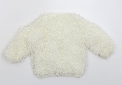 Back view of Preworn girls’ white jacket, size S
