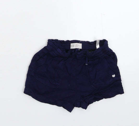 H&M Girls Blue   Hot Pants Shorts Size 3-4 Years