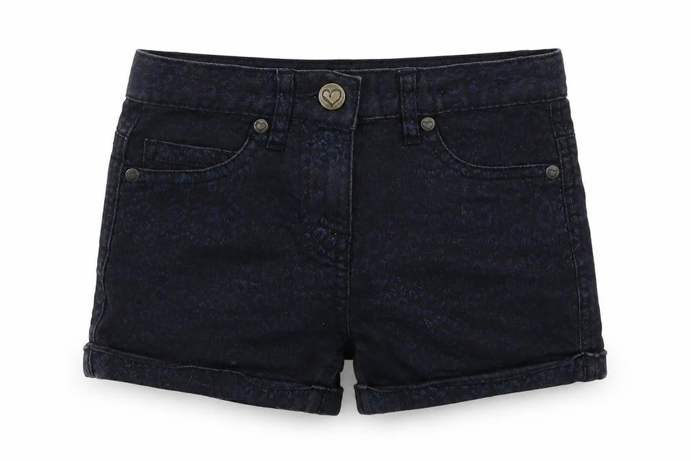 George Girls Blue Animal Print Denim Hot Pants Shorts Size 4-5 Years