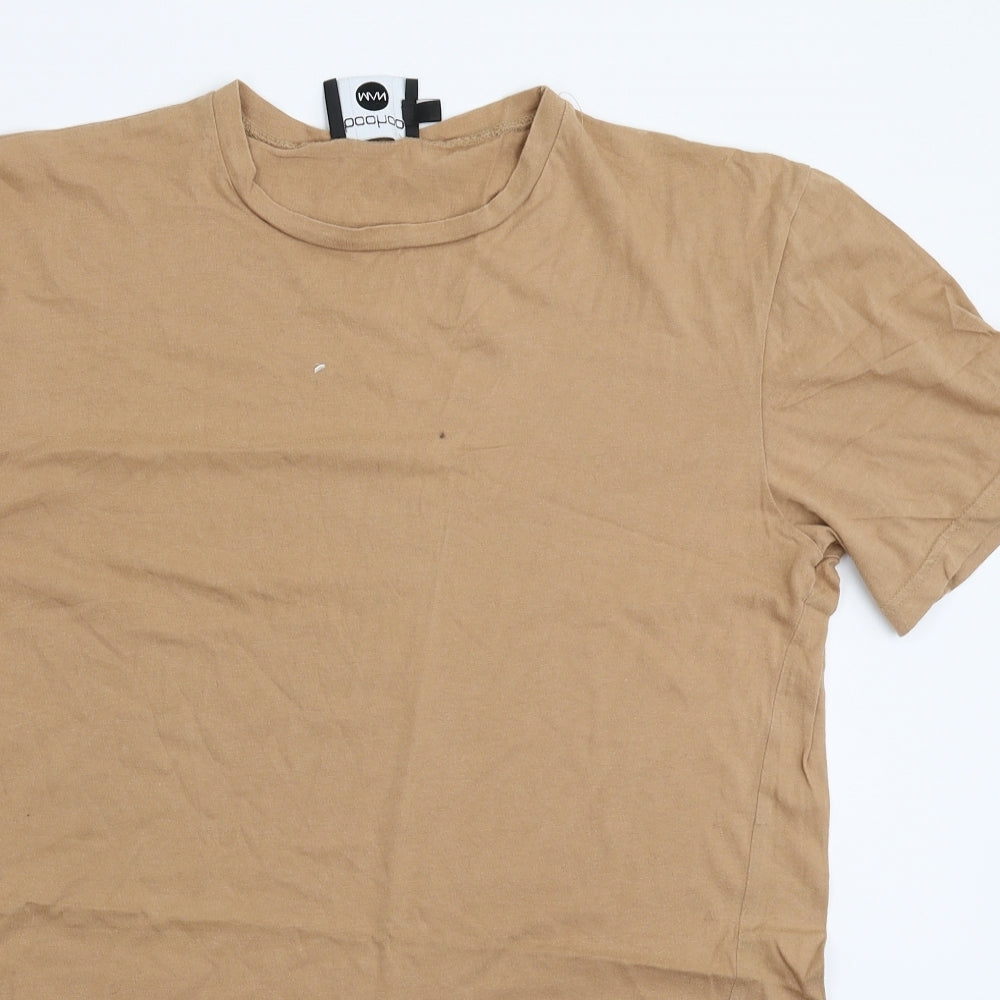 Boohoo Mens Beige    T-Shirt Size M  - Distressed