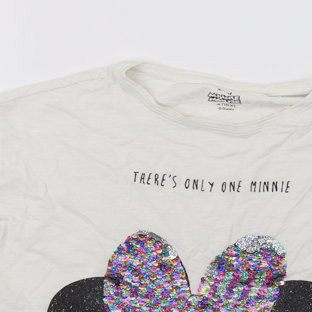 NEXT Girls White   Basic T-Shirt Size 5 Years  - Minnie Mouse
