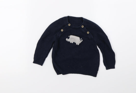 Tue Baby Blue  Knit Pullover Jumper Size 3-6 Months