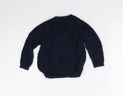 Back view of Tue Baby Blue Knit jumper, size 3-6, Months