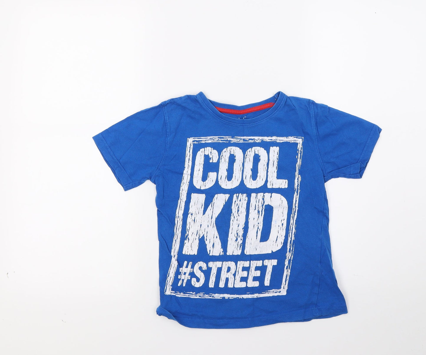 Primark Boys Blue   Basic T-Shirt Size 6-7 Years  - Cool kid