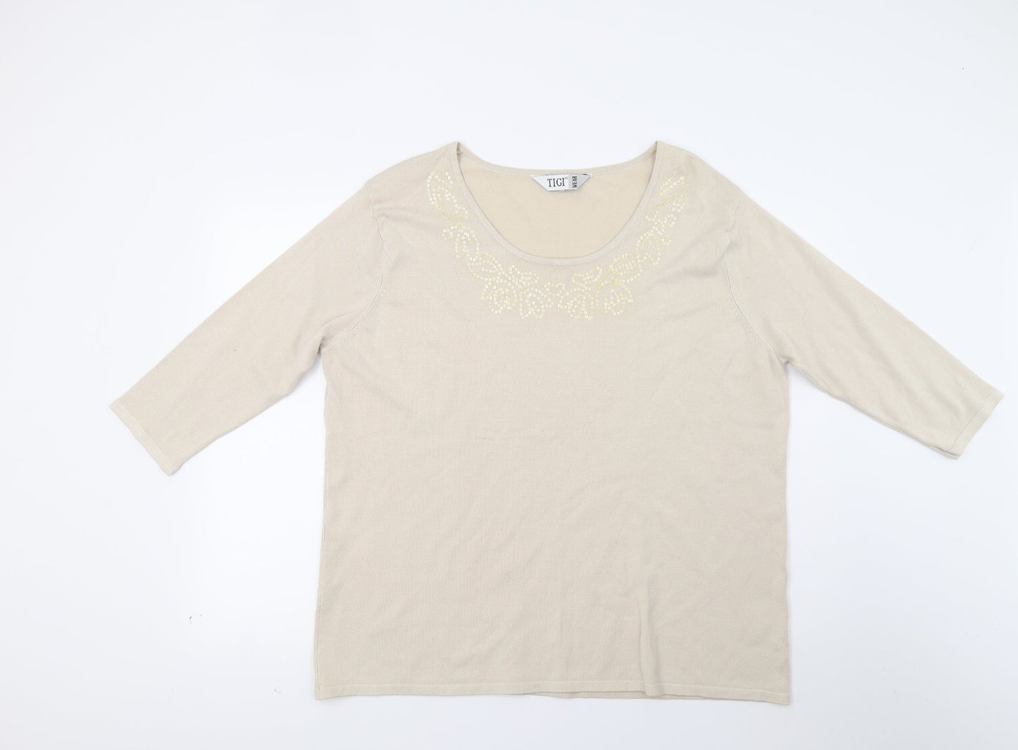 Tigi Womens Beige   Pullover Jumper Size XL
