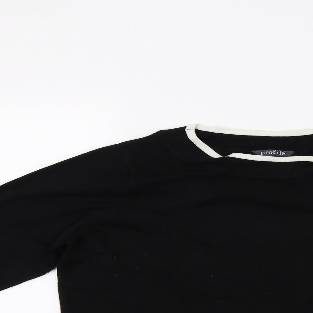 Profile Womens Black  Knit Pullover Jumper Size 16