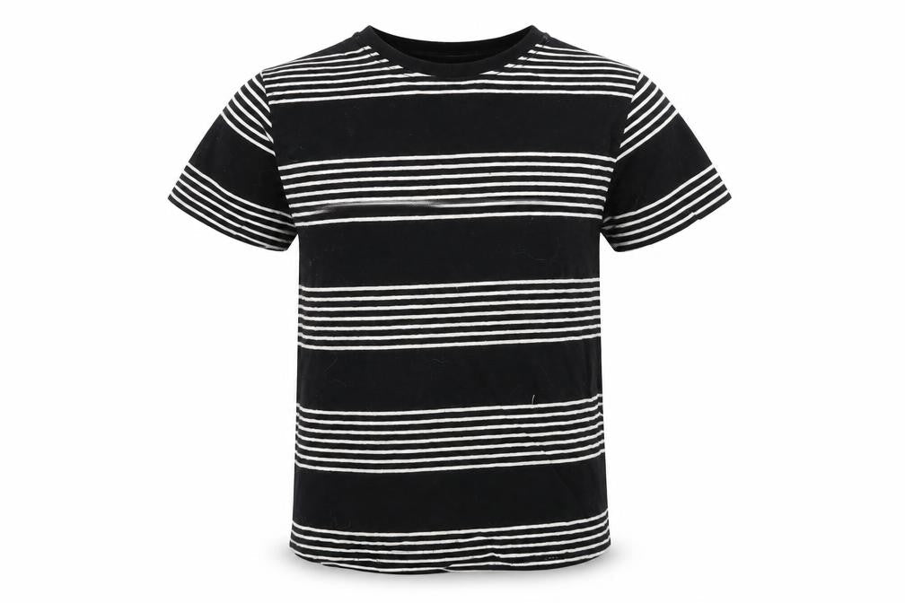 Rebel Boys Black Striped  Basic T-Shirt Size 5-6 Years