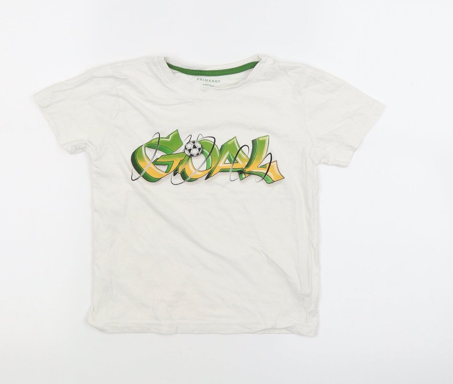 Primark Boys White   Basic T-Shirt Size 5-6 Years