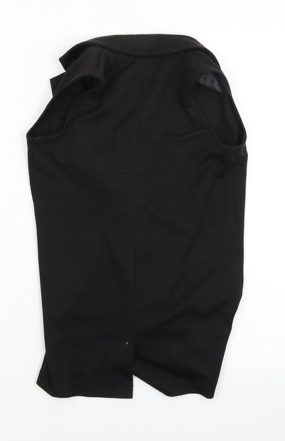 Back view of Freespirit girls’ black overcoat coatigan, size 5-6, years