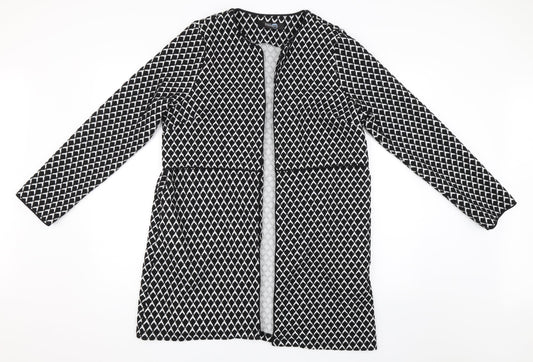 Blue Chameleon Womens Black Geometric  Jacket  Size M