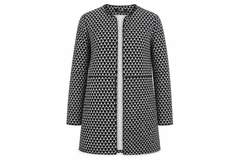 Blue Chameleon Womens Black Geometric  Jacket  Size M