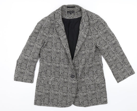 Preworn Womens Black Animal Print  Jacket  Size 12