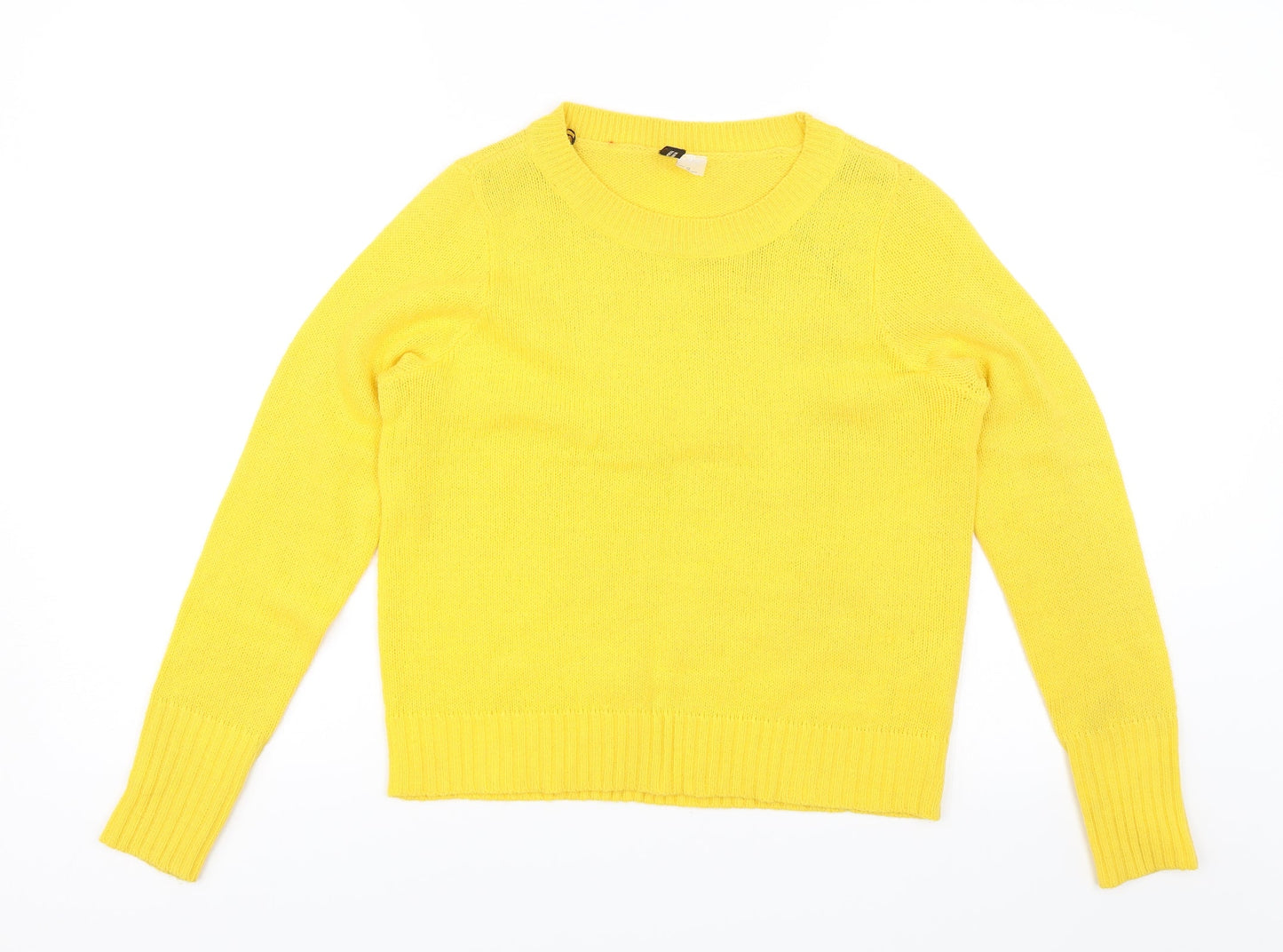 Divided Womens Yellow   Pullover Jumper Size XS