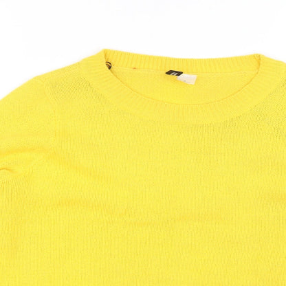 Divided Womens Yellow   Pullover Jumper Size XS