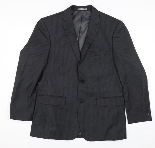 Jack Reid Mens Grey Striped  Jacket Blazer Size 40