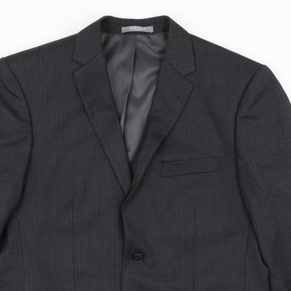 Jack Reid Mens Grey Striped  Jacket Blazer Size 40