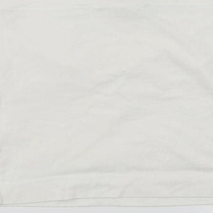 Brand and care label for Atmosphere women’s white basic tank, size UK 12