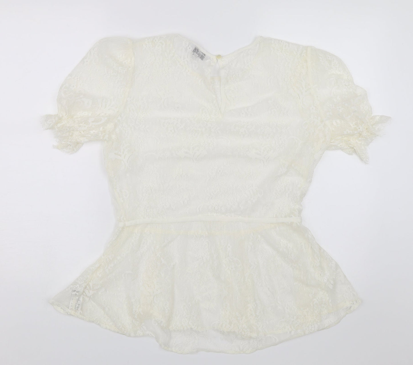 NEXT Womens White Floral  Basic Blouse Size 14
