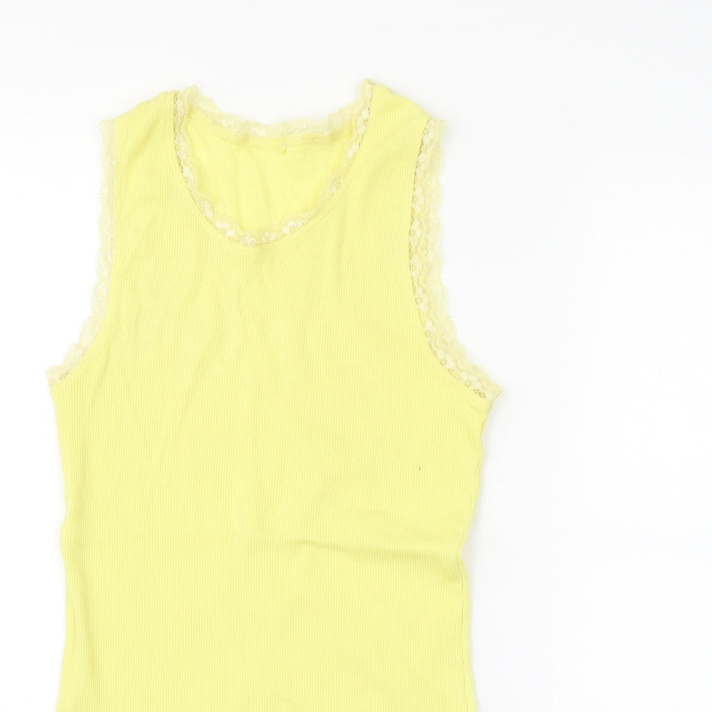 Preworn Girls Yellow   Basic Tank Size 12-13 Years