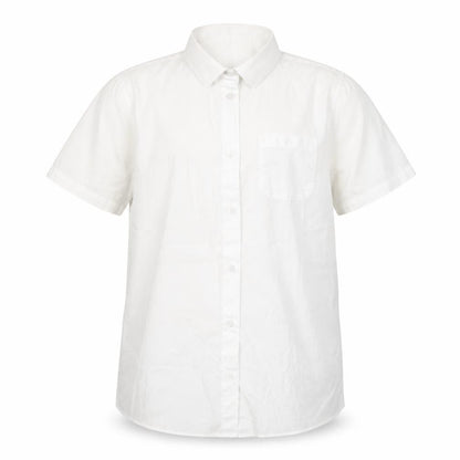 Front view of F&F girls’ white basic button-up, size 13-14, years