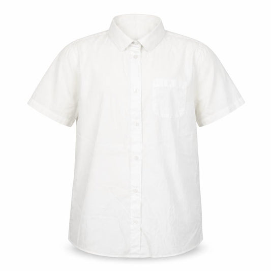 Front view of F&F girls’ white basic button-up, size 13-14, years