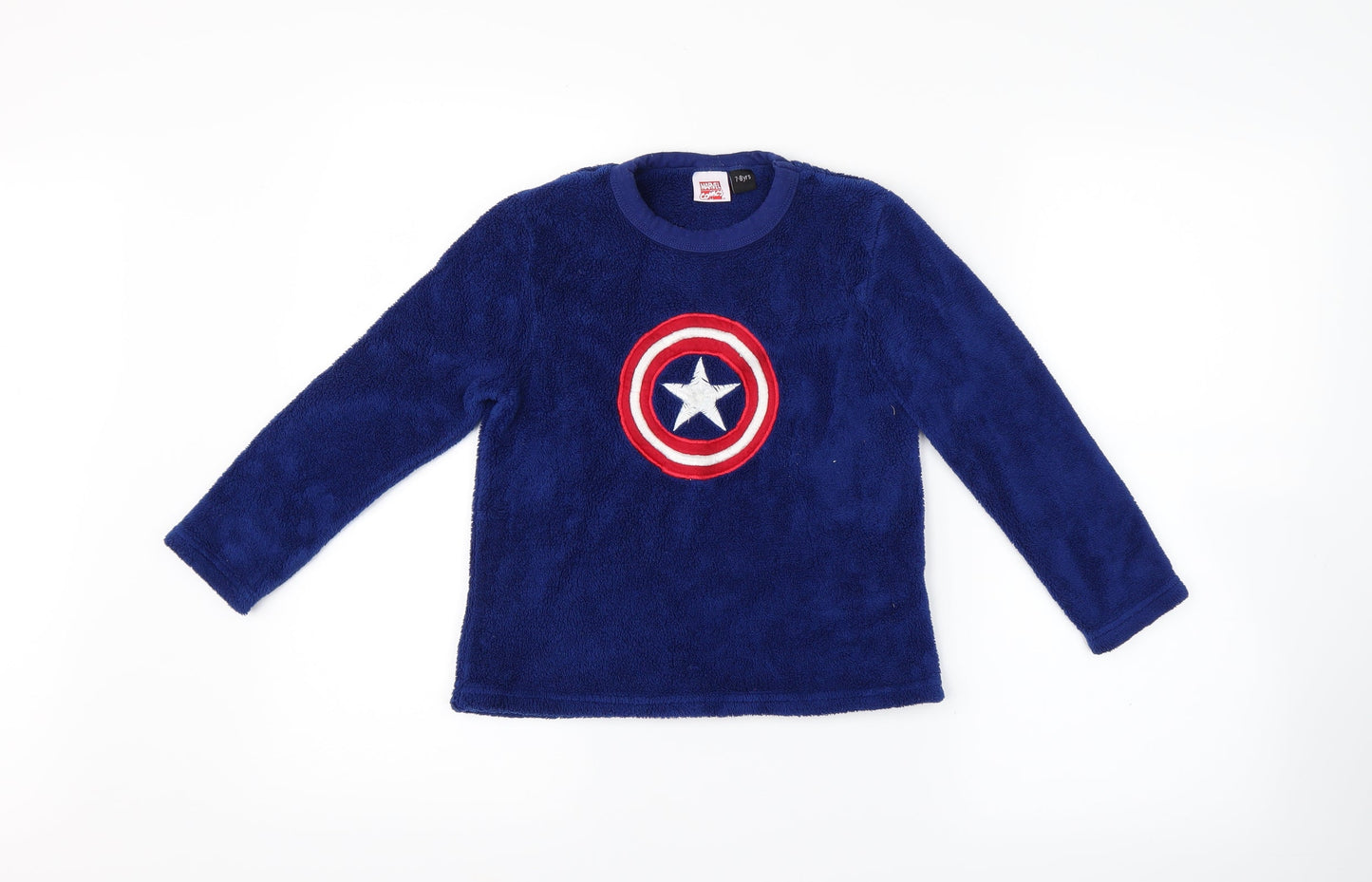 Marvel Comics Boys Blue Plaid   Pyjama Top Size 7 Years