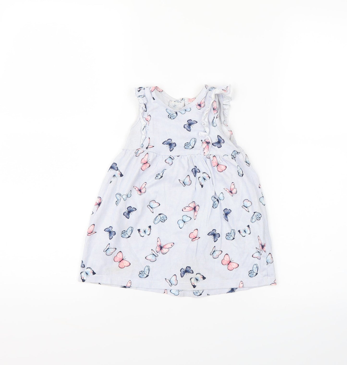 H&M  Blue Striped  A-Line  Size 9-12 Months