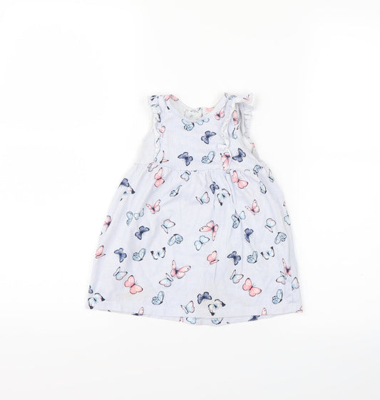 H&M  Blue Striped  A-Line  Size 9-12 Months