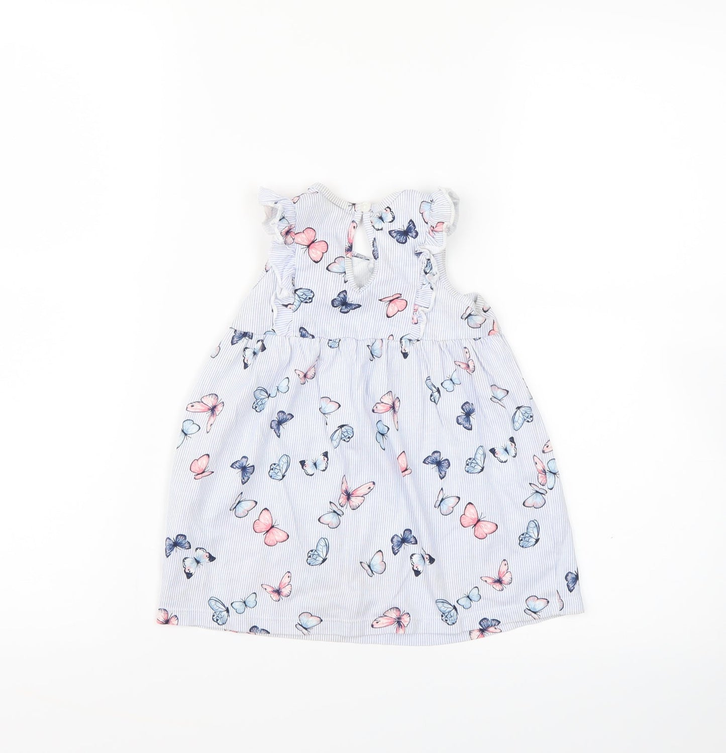 H&M  Blue Striped  A-Line  Size 9-12 Months