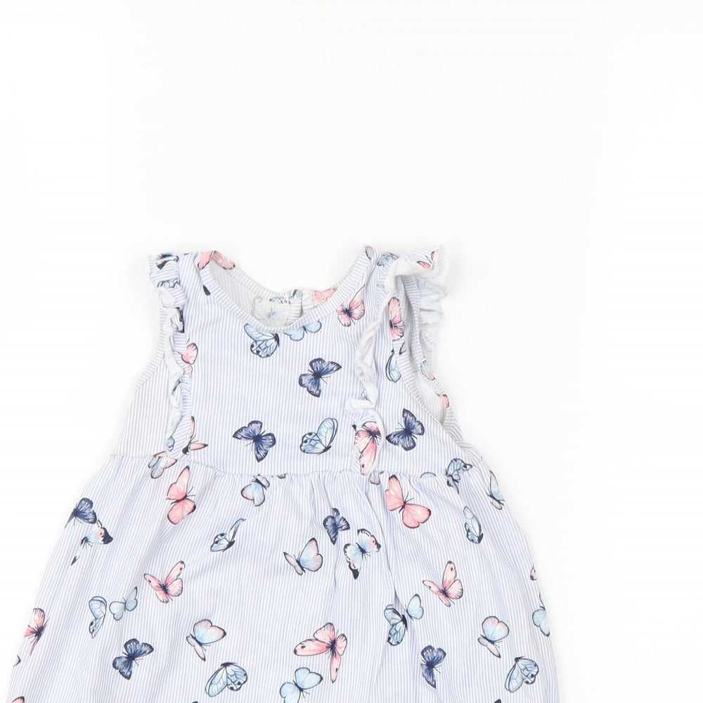 H&M  Blue Striped  A-Line  Size 9-12 Months