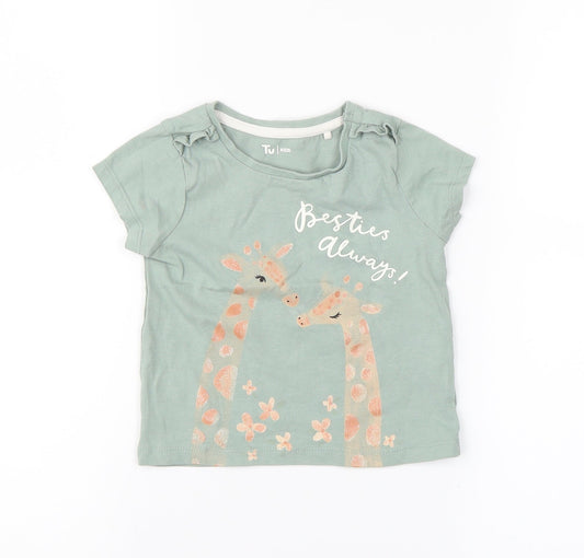 TU  Green   Basic Polo Size 12-18 Months