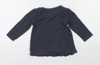 Back view of George girls’ grey basic t-shirt, size 6-9, months