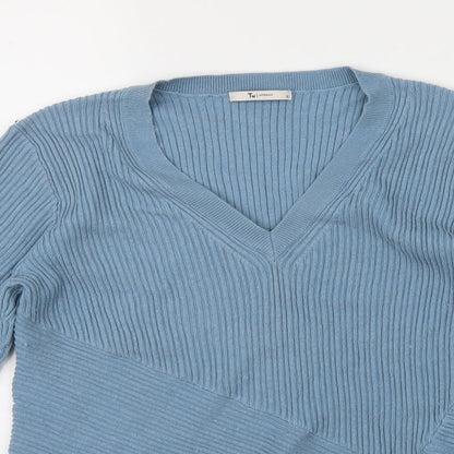 Tu Womens Blue  Knit Pullover Jumper Size 12