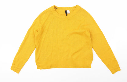 Preloved Divided Womens Yellow   Pullover Jumper Size S - Front