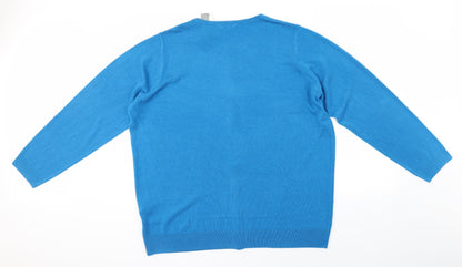 Preloved Love Knitwear Womens Blue  Knit Pullover Jumper Size 22 - Back