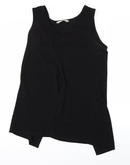 Additional front view of Miss Selfridge women’s black basic blouse, size UK 8