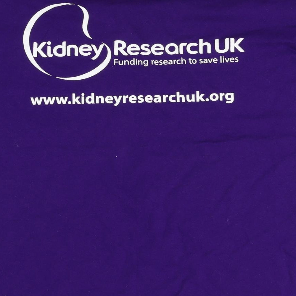 Fruit of the Loom Mens Purple    T-Shirt Size M  - Kidney Research UK