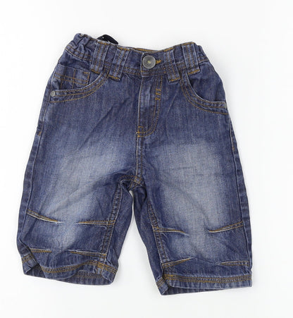 Preloved F&F Boys Blue  Denim Straight Jeans Size 5-6 Years - Front