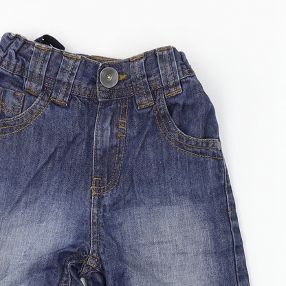 Preloved F&F Boys Blue  Denim Straight Jeans Size 5-6 Years - Detail
