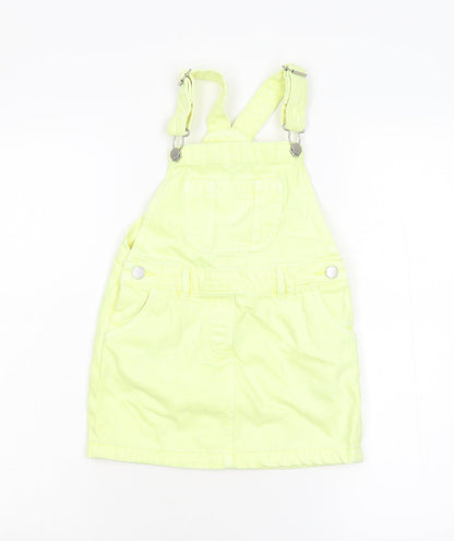 Preloved NEXT Girls Yellow   Dungaree One-Piece Size 5 Years - Front