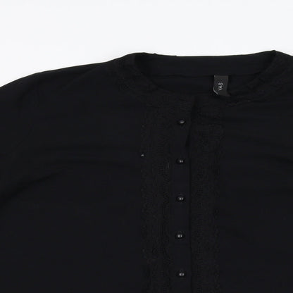 YAS Womens Black   Basic Blouse Size M