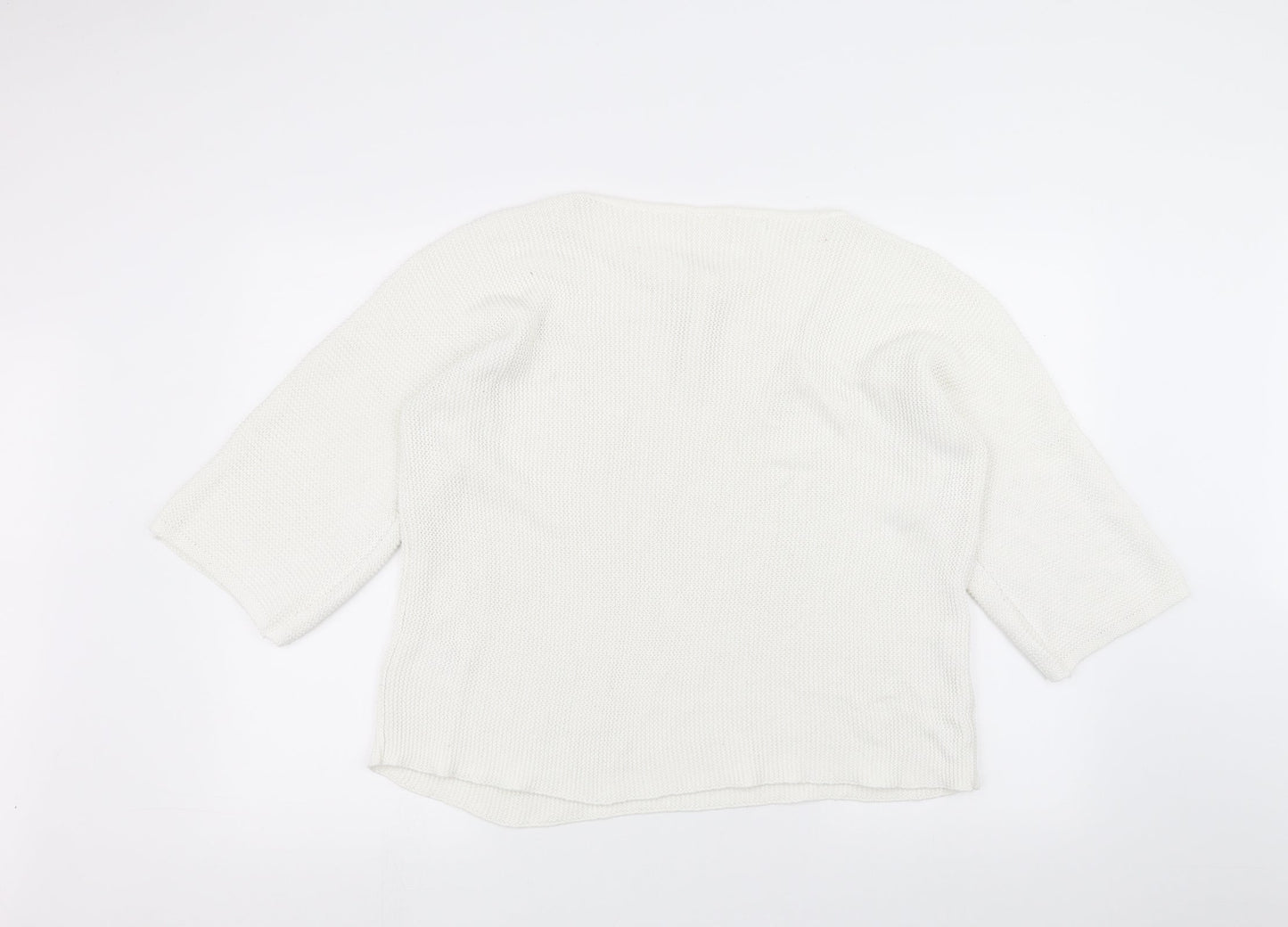 H&M Womens White  Knit Pullover Jumper Size M