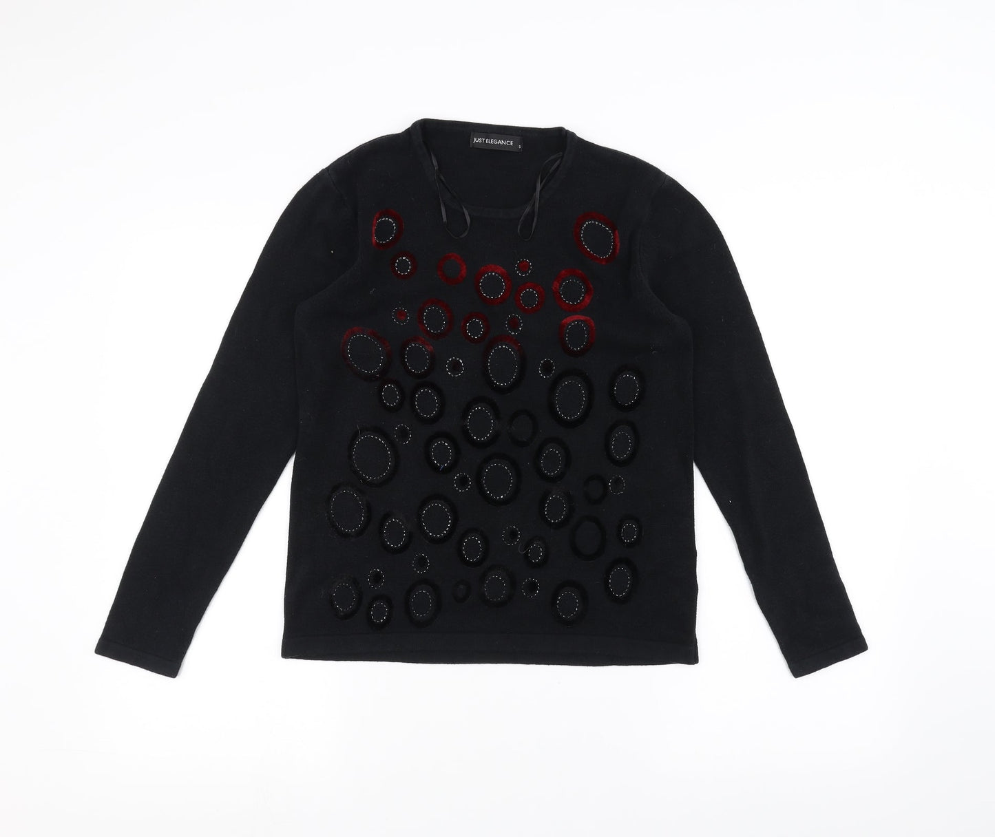 Just Elegance Womens Black   Pullover Jumper Size S