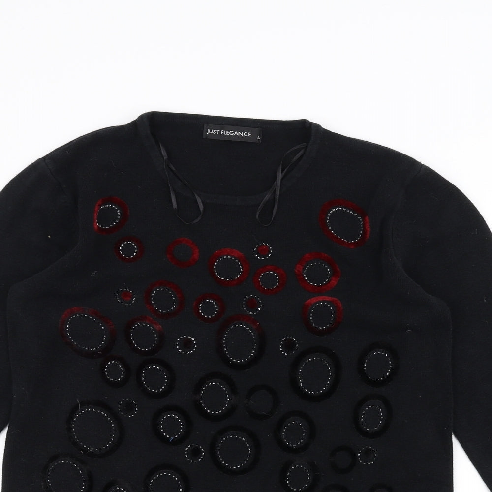 Just Elegance Womens Black   Pullover Jumper Size S