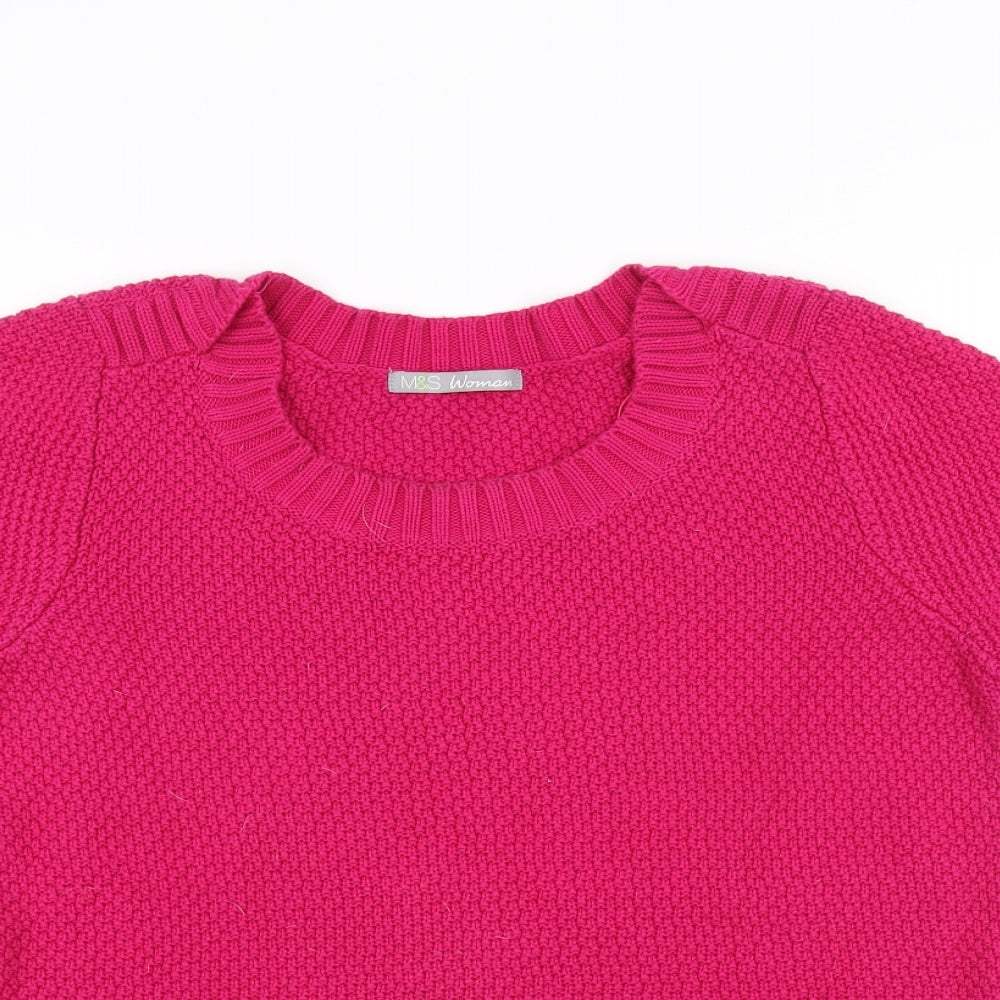 Marks and Spencer Womens Pink  Knit Pullover Jumper Size 12