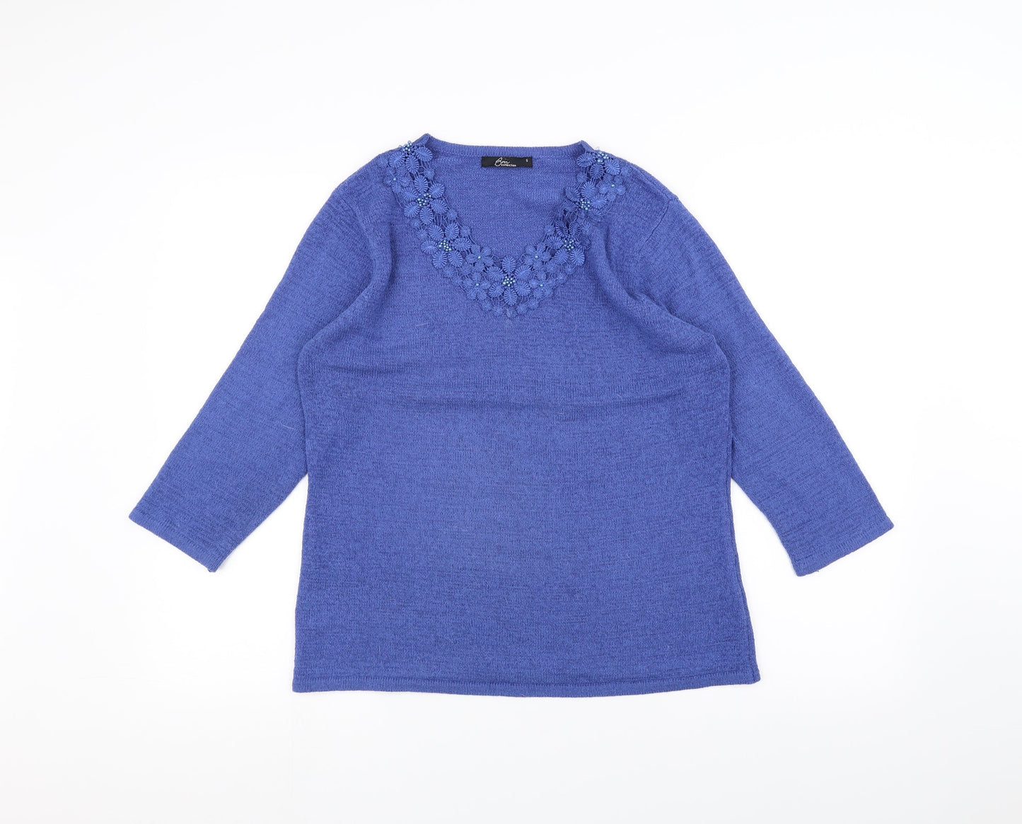 BM Womens Blue  Knit Pullover Jumper Size S
