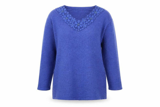 Bonmarché Womens Blue Knit Pullover Jumper Size S